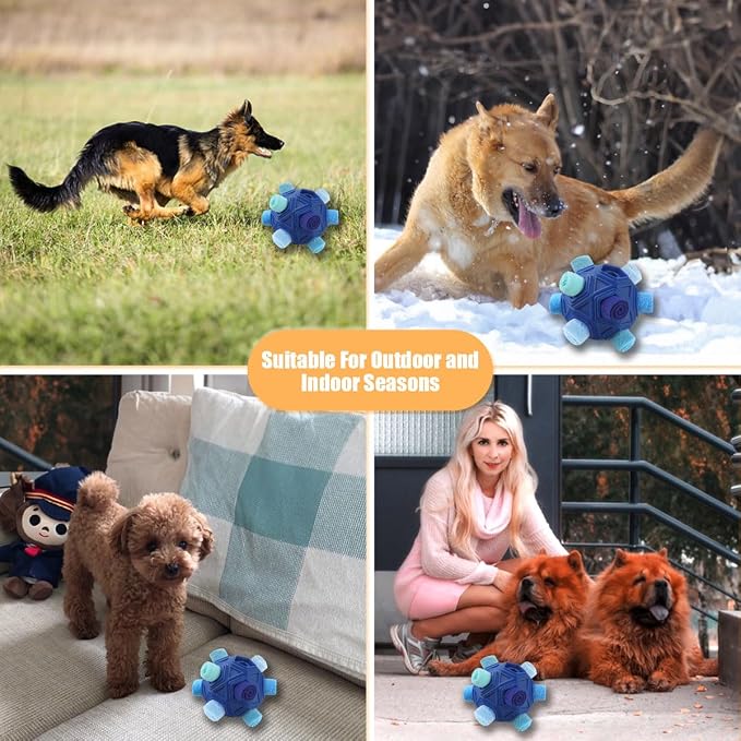 Dog Snuffle Ball-Interactive Puzzle Dog Toys Encourage Natural Foraging Skills Slow Feeder for Training and Stress Relief, Cloth Strip Hiding Food Treat Dispenser Dog Toy