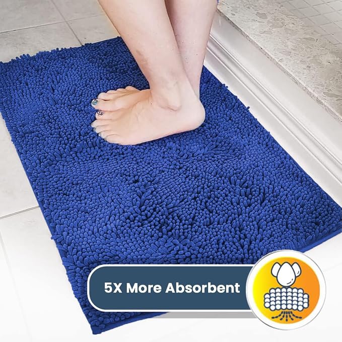 Muddy Mat® | Super Water Absorbent Door Mat Indoor, Microfiber Quick Dry Chenille Entryway Rug, Slip Resistant Front Door Mat, Indoor Mats for Entryway, Machine Washable Pet Rug, Periwinkle 32" x 44"