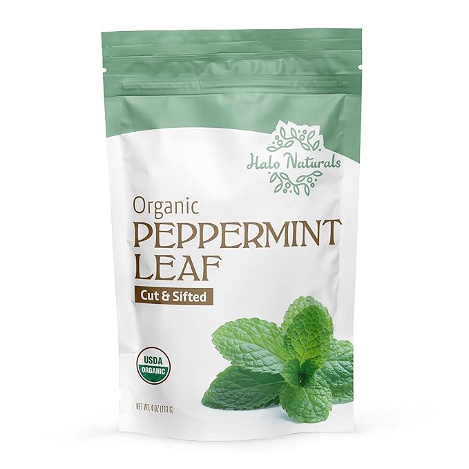 Organic Peppermint Leaf Cut & Sifted, 4 Ounces (Mentha piperita) USDA Certified | Resealable Pouch| Packaged in The USA (Pack of 1)
