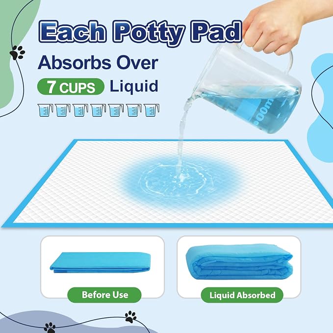 Puppy Pads 50 Pack, 34"x28" Extra Large Dog Pee Pads Thicker Disposable Dog Training Pads Super Absorbent & Leak-Proof, xl 6-Layer Quick-Dry potty Training Pads for doggie, Cats, Rabbits, Pet Supplies