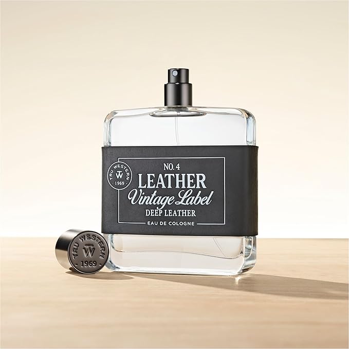 Tru Western Private Reserve Leather No. 4 for Men – Small Batch Scent with Deep Leather, Crystal Salt, Smoky Accords & Black Amber – Masculine Fragrance Spray – 3.4 fl oz / 100 mL