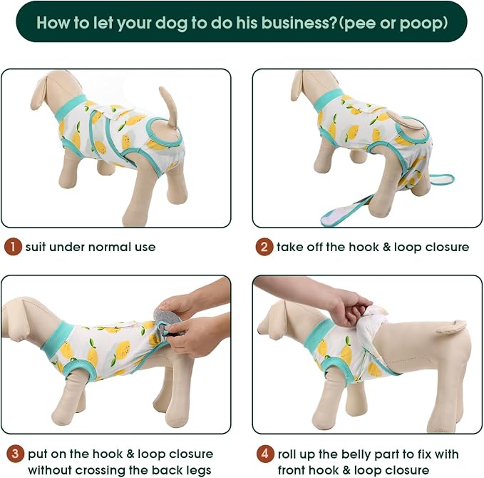 Kuoser Recovery Suit for Dogs Cats, Soft Dog Surgery Suit Female Male Spay | Professional Dog Onesie for Surgery, Substitute E-Collar & Cone, Prevent Licking Dog surgical suit Pet Neuter Suit
