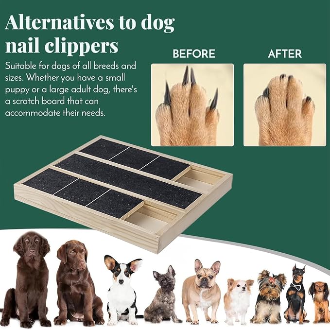 Puppy Nail File Board - Dog Scratching Teaser Toy, All-Purpose Puppy Claw Scratch Board | Wooden Claw Grooming Pad with Treat Dispenser, Interactive Scratch Tool Suitable for Pets
