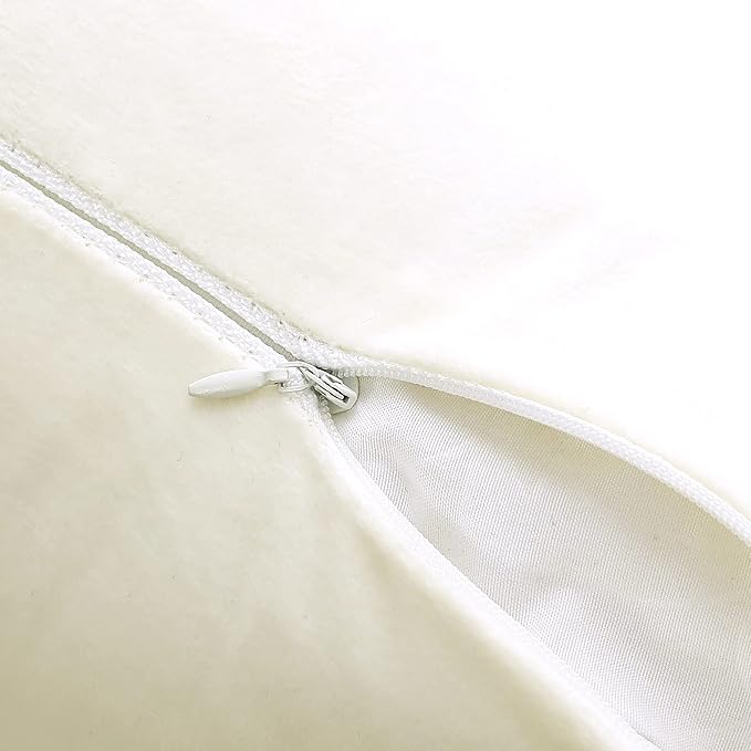 NiNi ALL Cream White Velvet Throw Pillow Covers 20x20 Pack of 2 Decorative | Soft Solid Boho Cushion Squar Pillow Cases for Chair Sofa Bedroom Farmhouse Living room Modern Luxury Home Decor Christmas