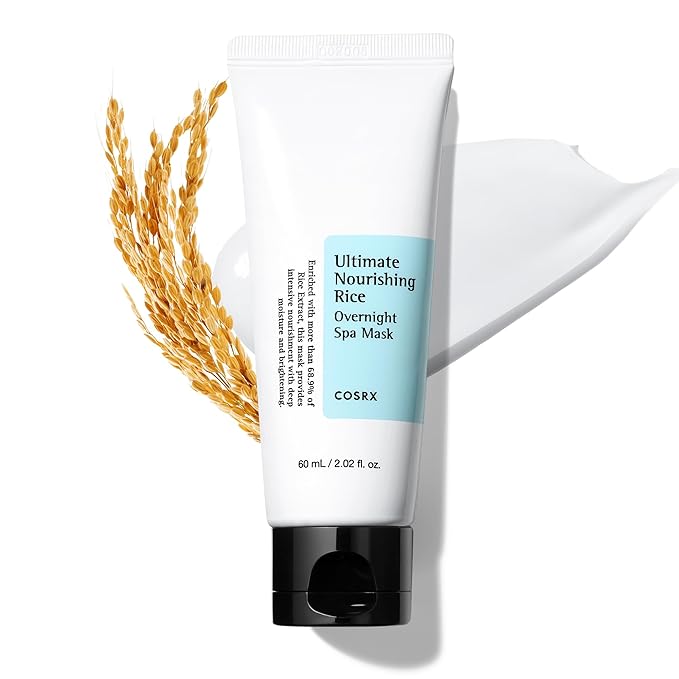 COSRX Ultimate Nourishing Rice Overnight Spa Mask, 60ml / 2.02 fl.oz | Rice Extract 68% and Niacinamide 2%, Korean Skin Care, Animal Testing Free