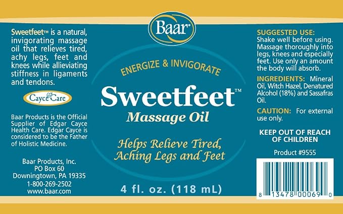 Baar - Sweet Feet Massage Oil, 4 oz.