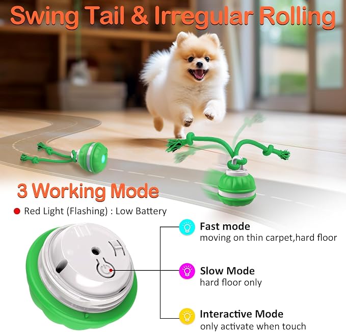 Interactive Dog Toys Rolling Ball for Puppy,Peppy Pet Ball for Dogs,