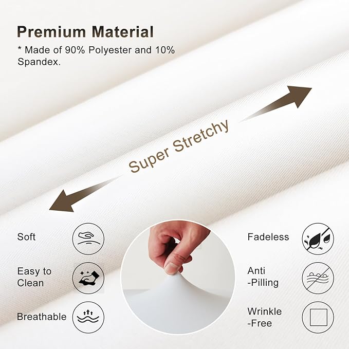 Spa Bed Cover Professional Lash Bed Cover Stretchy Massage Table Cover Beauty Bed Protective Topper, Excellent for Lash Extension, Spa, Massage, Beauty Salon, Wax, Tattoo Bed and Table (White)