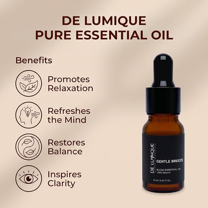 Calming Essential Oil Blend, 100% Natural Aromatherapy Grade, 10ml / 0.34 Fl Oz (Gentle Breeze)