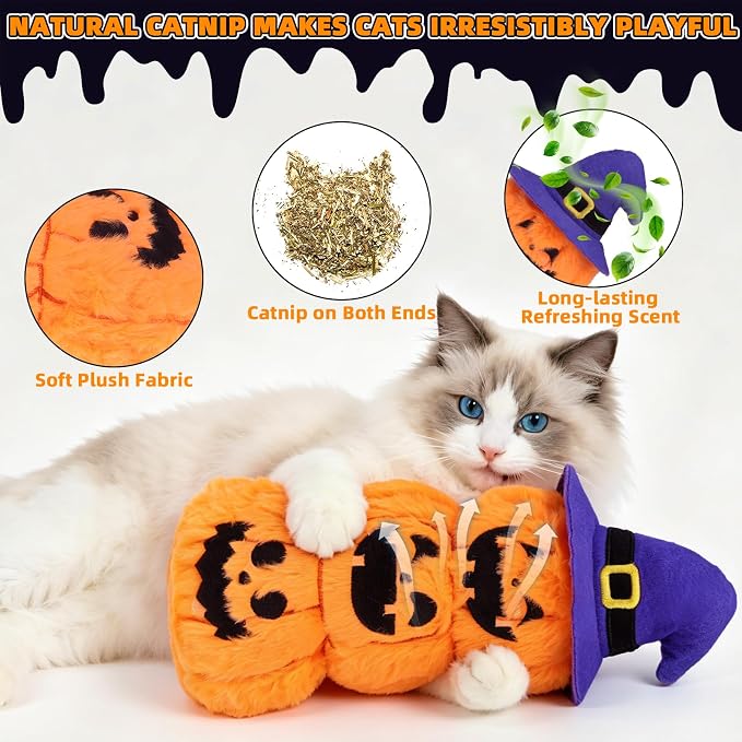 PUPTECK Halloween Catnip Cat Toys, Interactive for Kittens Indoor