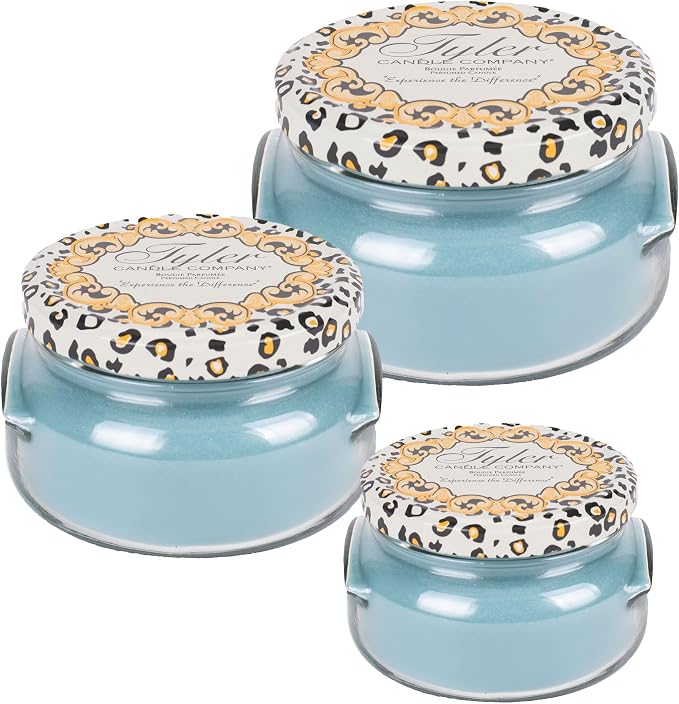 Elanze Designs Tyler Candle Resort Scented Aromatherapy Candle - 22 oz, 11 oz and 3.4 oz Glass Jar Bundle; Set of 3