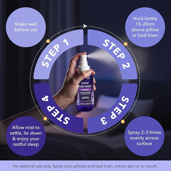 Lavender Sleep Spray with Melatonin - Natural Pillow Mist for Deep Sleep - Calming Lavender Linen Bed Spray for Adults, Gifts for Teen Girls and Women