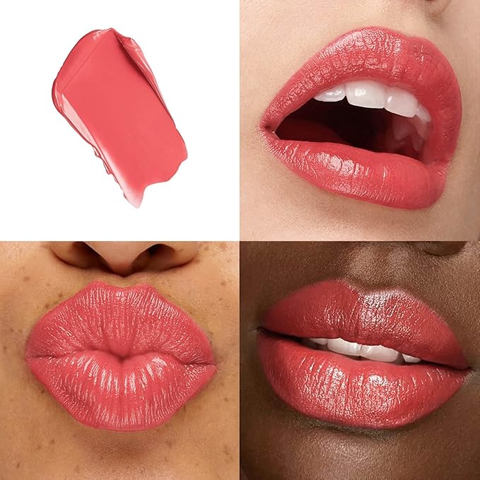 2-Pack Petal Pink&Latte Brown Moisturizing Lipstick Set – Hydrating Creamy Lip Color for Dry, Cracked Lips, Weightless Glossy Lip Balm with Vitamin E, Long Lasting Vegan Lipstick