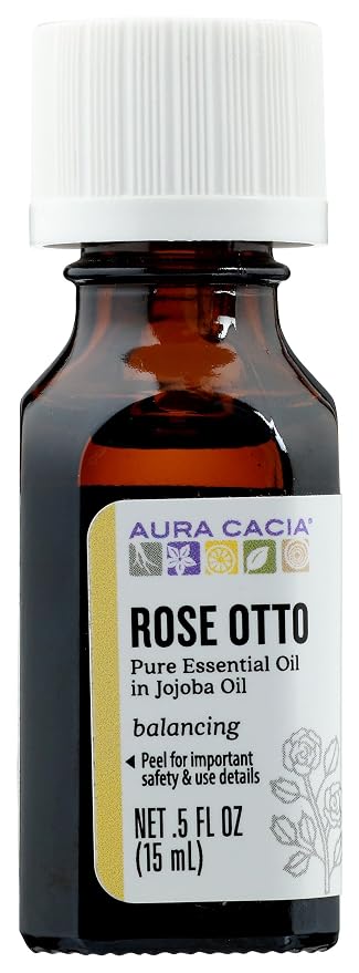 Aura Cacia Rose Otto In Jojoba Oil, 0.5 FZ