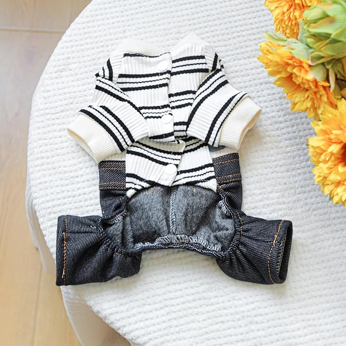 Dog Stylish Overalls Comfortable Puppy One Piece Outfits Summer Bib Overalls for Small Dogs Cute Pet Jumpsuit Onesie Chihuahua Yorkies Birthday Holiday Clothes Costume