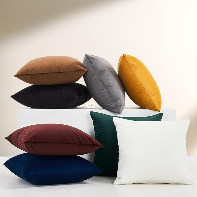 Solid Color Velvet Throw Pillow with Insert Included (Navy Blue, 14"x24"), Decorative Pillow for Sofa, Couch, Bed, Chair Cushion