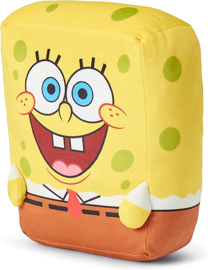 Northwest Spongebob Spongey Smiles Hugger Pillow & Silk Touch Throw Blanket Set, Stuffed Animal, 50x60 inch Blanket and 11 inch Plushie