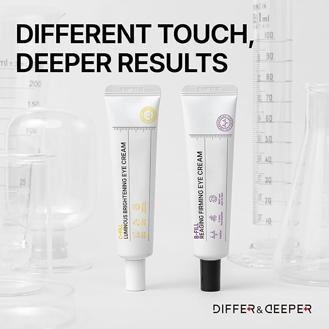 Differ & Deeper Reaging Firming Eye Cream – Lightweight Eye Treatment for Smoother, Hydrated Under Eyes | K-Beauty Skincare (30ml)