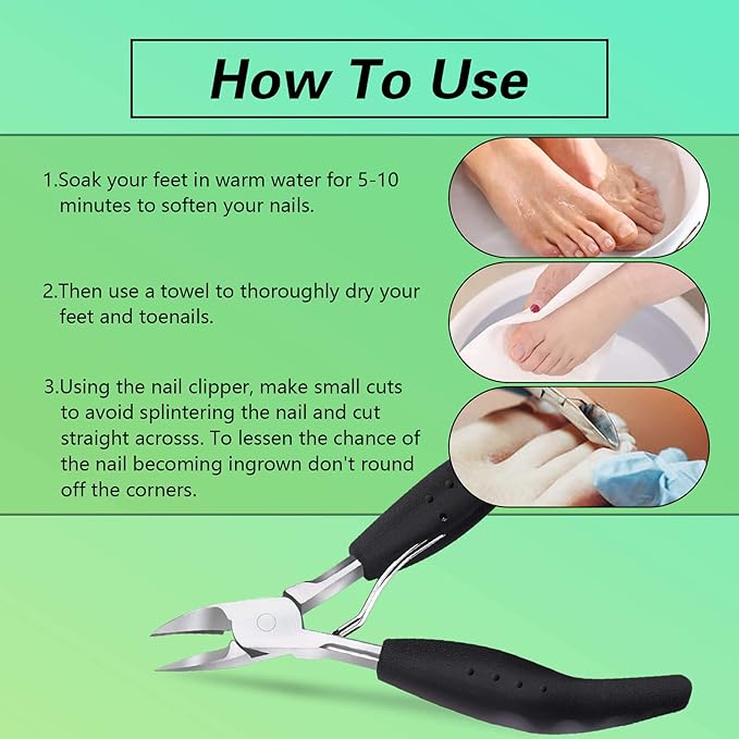 Heavy Duty Ingrown Toenail Clippers, Professional Toenails Trimmer, Podiatrist Toe Nail Clippers for Thick Nail & Ingrown Toenails, Sharp Curved Blade, Pedicure Tools.