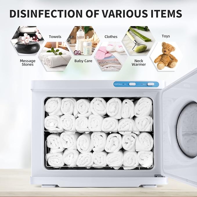 Hot Towel Warmer, Professional 23L Large Capacity Hot Towel Cabinet, 2-in-1 Spa Towel Warmers for Facials, Barber, Salon, Esthetician, Upgrade Fast Heating Aluminum Interior, White w/Window