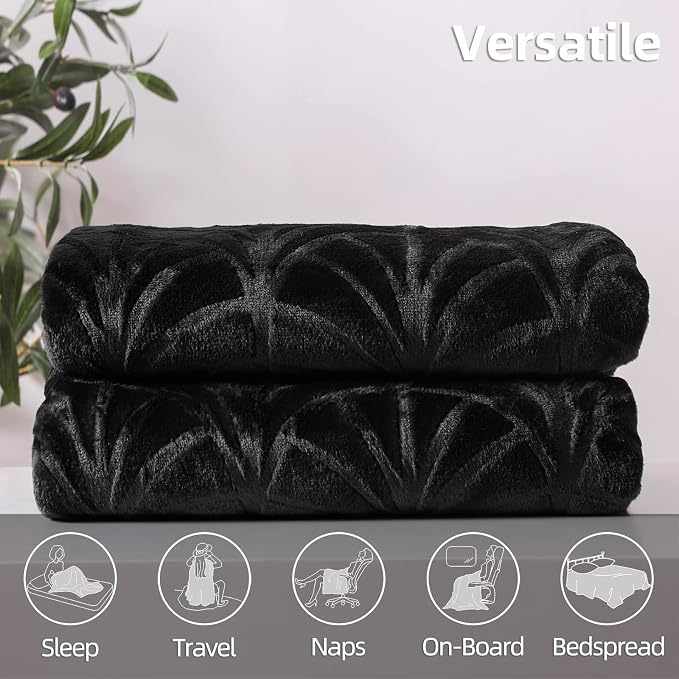 Whale Flotilla Soft Flannel Fleece Twin Size Blanket for Bed, Black | Cozy Lightweight Breathable Coverlet, Plush Fluffy Bedspread, Vintage Pattern Decorative Blanket for Dorm, All Season 60"x80"