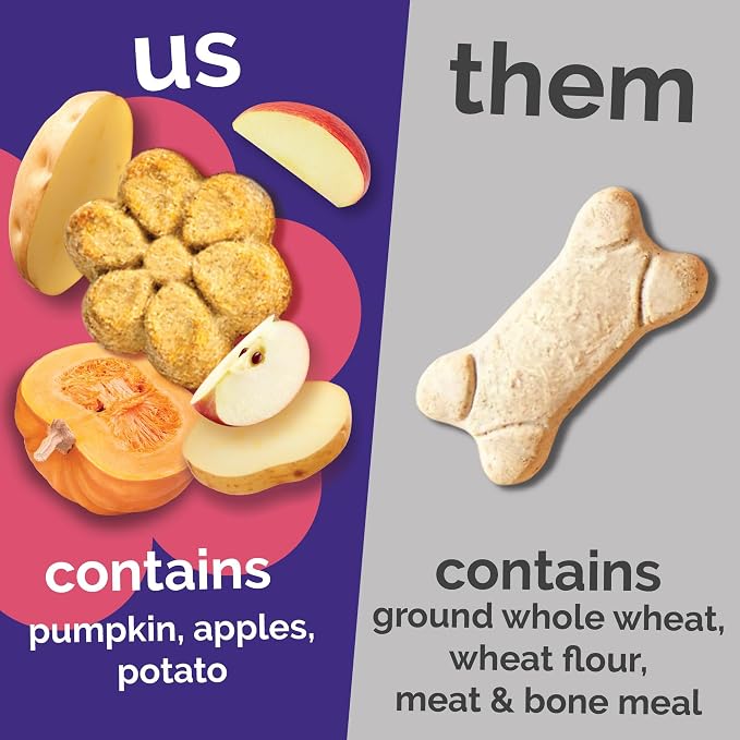Fruitables Baked Dog Treats, Low Calorie Treats, Pumpkin & Apple, 12oz | Healthy Dog Treats, Training Treats, Crunchy Dog Biscuits, Limited Ingredient Recipe, Healthy Puppy Snacks, Made in USA