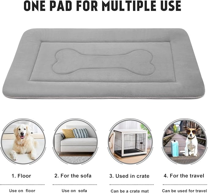 Extra Large Dog Bed Soft Dog Crate Pad Mat 48 in Non-Slip Bottom Washable Dog Sleeping Mattress Pet Beds Cat Beds Kennel Pads