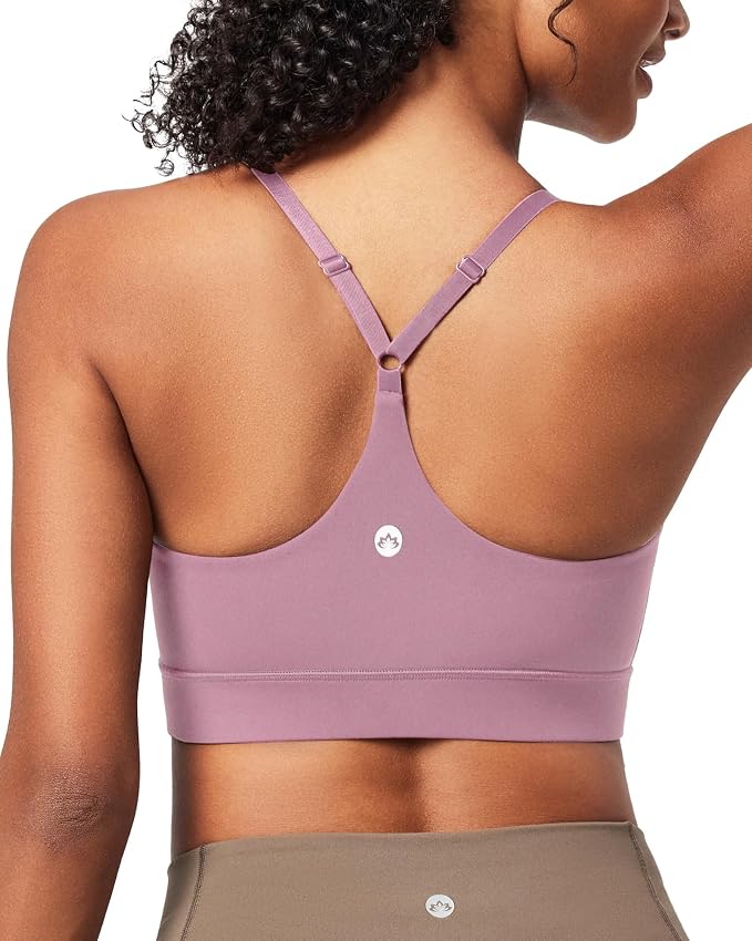 Heathyoga Sports Bras for Women Adjustable Strappy Sports Bra Y-Back Low Impact Racerback Workout Bra with Removable Pads