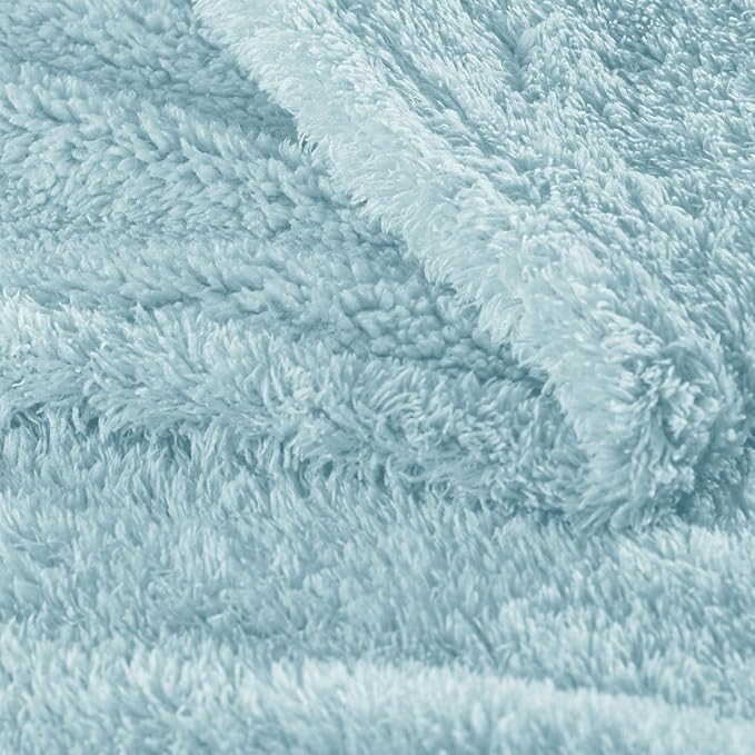 Exclusivo Mezcla Fleece Throw Blanket for Couch and Sofa, 50" x 60" | Super Soft and Cozy Fluffy Blanket for Women, Lightweight and Fuzzy Throw for Home Decor, All Season, Slate Blue