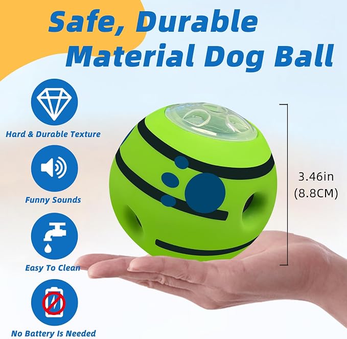 Interactive Puzzle Dog Treat Ball, M, 3.46 in (8.8 cm) | Treat Dispensing, Enrichment Toy