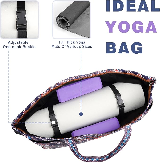 Yoga Mat Bag Yoga Mat Carrier with Shoes Compartment & Wet Pocket Pilates Bag with Zipper Pockets & Yoga Mat Holder Strap Yoga Bags and Carriers Fits All Your Stuff