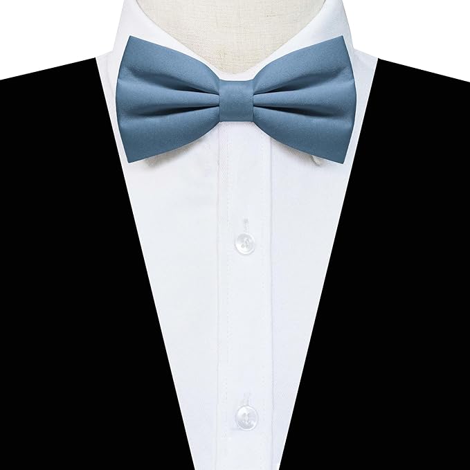 JEMYGINS Solid Color Pre-tied Bow Tie Adjustable Bowtie for Men