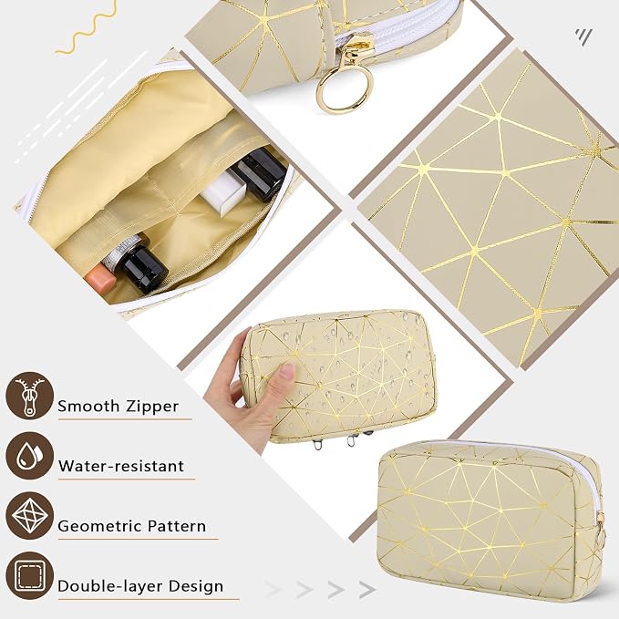 Likesing Period Bag for Girls Womens, Leather Sanitary Napkin Storage Bag, Portable Menstrual Pad Bag Period Pads Pouch (Pink Gold)