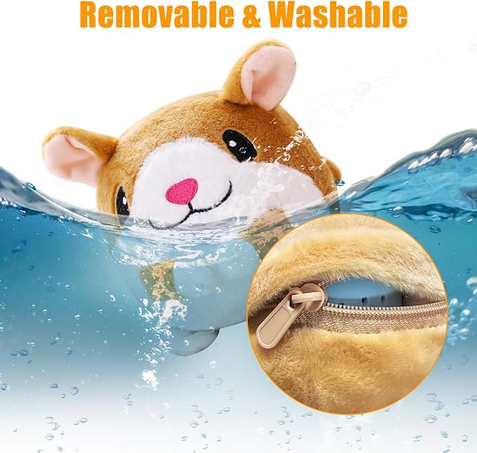 Interactive Plush Dog Toys, Interactive Puppy Toy Bouncing Rolling Dogs Ball Remote Control Dogs Toys with Music,Self Moving Pet Toy for Small/Medium/Large Bored Dog to Keep Them Busy(Hamster)