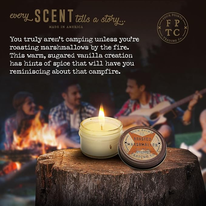 Roasted Marshmallow Scented Soy Aromatherapy Candle, Candles for Home Scented Variety, Use in Bath for Stress Relief and Relaxation, Ideal Gifts for Women 4 Oz w/Candle Jar | Aromatherapy, Stress Relief & Relaxation, Candle Jar Included, Ideal Gifts fo...