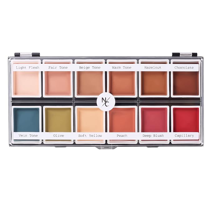 Narrative Cosmetics Flesh Tone Alcohol-Activated Palette, Activator, and Remover Kit, Professional SFX Makeup Set, Tattoo Cover