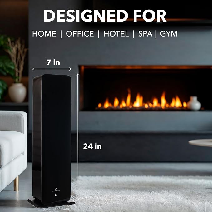 Tower Waterless Diffuser, 3500 Sq Ft Coverage, Essential Oil Diffuser with Bluetooth & App Control, Quiet & Silent Operation, Cold Air Aromatherapy Scent Diffuser for Home, Office & Spa