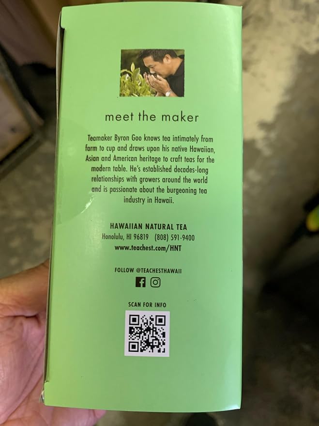 Hawaiian Natural Tea Organic Mamaki Jasmine Green Tea Blend - Antioxidant-Rich For Calming, Wellness, Bedtime, Anxiety & Stress - Gift for Special Ocassions, 20 Bags