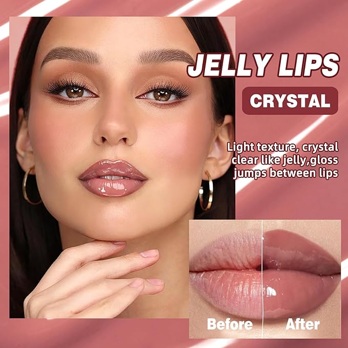 Tinted Lip Serum Gloss – Hydrating Lip Plumper with Natural Shine, Nourishing Hydration with Polypeptide Non-Sticky, Long-Lasting Color, Moisturizing Lip Makeup (6Pcs)