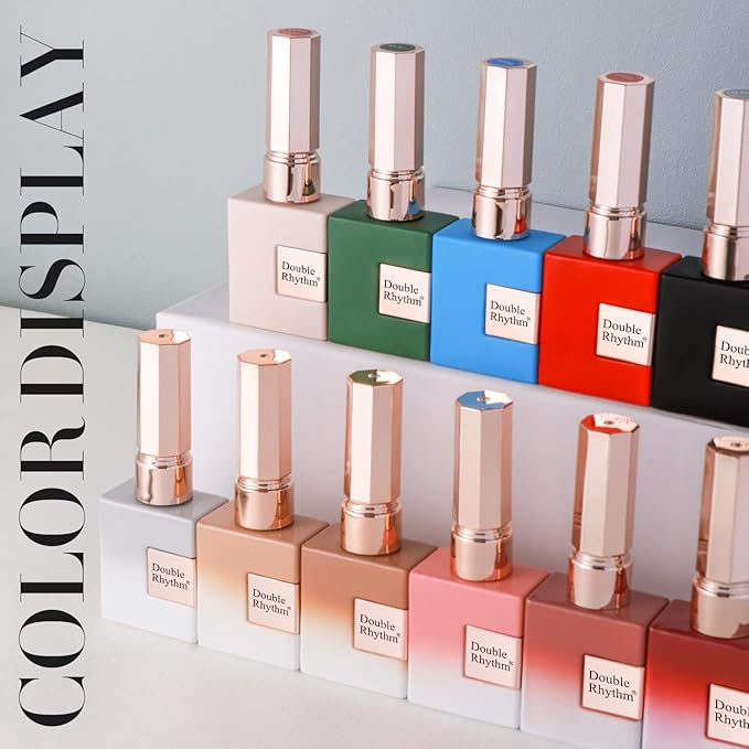 Double Rhythm Translucent Gel Polish Sheer Neutral Natural Light Milky Same Color Same Bottle 15ML Jelly Nail Polish Nail Art DIY at Home (Green-A1408)