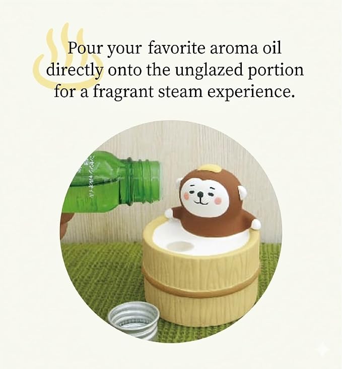 Passive Stone Diffuser, Cute Animal Series Aromatherapy Oil Diffuser for Tabletop Decor (1, Relaxed Capybara)