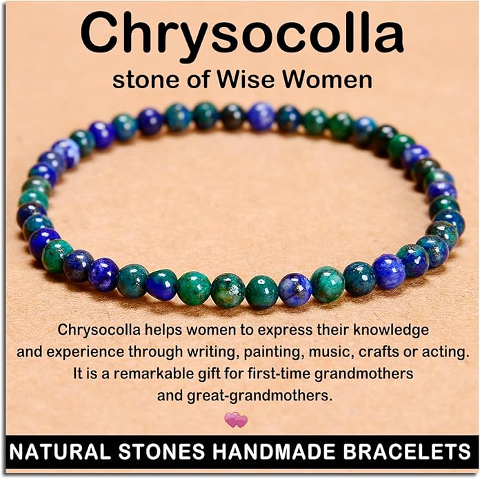 AD Beads Handmade Gemstone Stretch Elastic Bracelet Crystal Healing Reiki Nature's Beauty and Spiritual Essence Unisex
