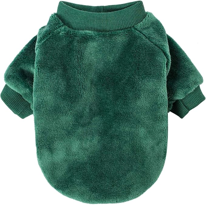 FabriCastle Christmas Dog Sweater, 2-Pack Dog Clothes, Soft and Warm Pet Jackets for Small Dogs & Cats, Winter Pet Apparel Costumes, Puppy Outfits (Dark red,Dark Green, X-Large)