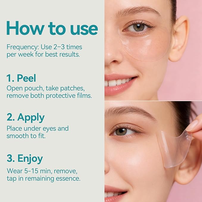Shield Energy Soothing Under Eye Patches (28 Pairs), Vitamin B3, B5 & Ectoin Hydrogel Eye Mask for All Skin Types, including Sensitive Skin & Redness - Fragrance-Free, Barrier Repair, Deep Hydration