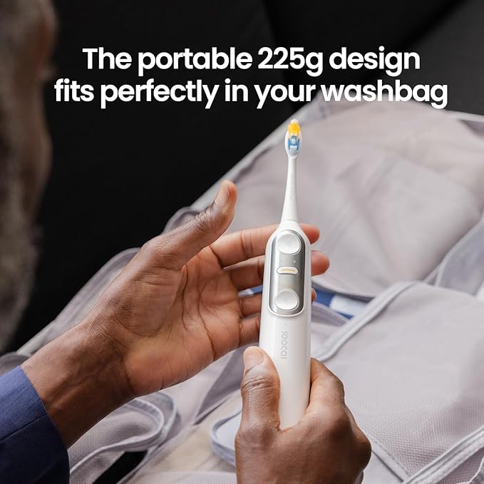 Soocas NEOS II - Electric Toothbrush with Water Flosser, Sonic Electric Toothbrush for Adults, Cordless Water Flosser for Travel, Portable Oral Irrigator, Up to 100% Plaque Removal, Pearl White