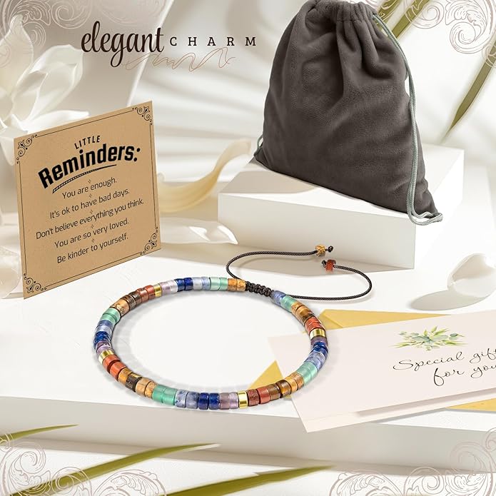 Inspirational Gifts Bracelets for Women: Valentines Mothers Day Birthday Gifts for Women Friends Sister Mom - Healing Natural Stone Beads Bracelets Thinking of you Get Well Soon Gift for Women
