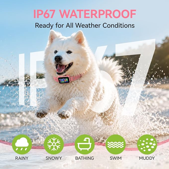 GPS Wireless Dog Fence, 2-1 Smart GPS Wireless Dog Fence with Free APP | No Subscription Fees, IP67 Waterproof, Pet Containment System with 3 Training Mode Beep/Vibration/Static, for Dogs 10–120 lbs