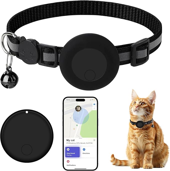 GPS Tracker for Cats (1 Pack), Mini GPS Cat Tracker, Smart Pet Activity Tracker, No Monthly Fee, Compatible with Apple Find My(iOS Only), Anti-Lost, Finder Tag for Vehicles, Pets, Kids, Items