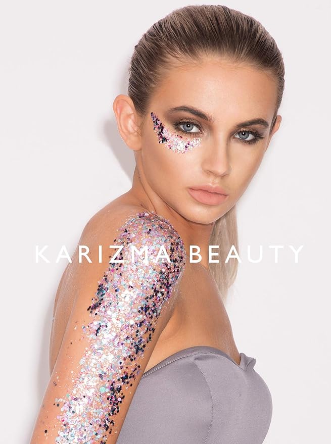 KARIZMA Unicorn Glitter. 10g Chunky Face, Hair Eye and Glitter for Women. Rave, Festival Accessories, Cosmetic Makeup. Loose Set