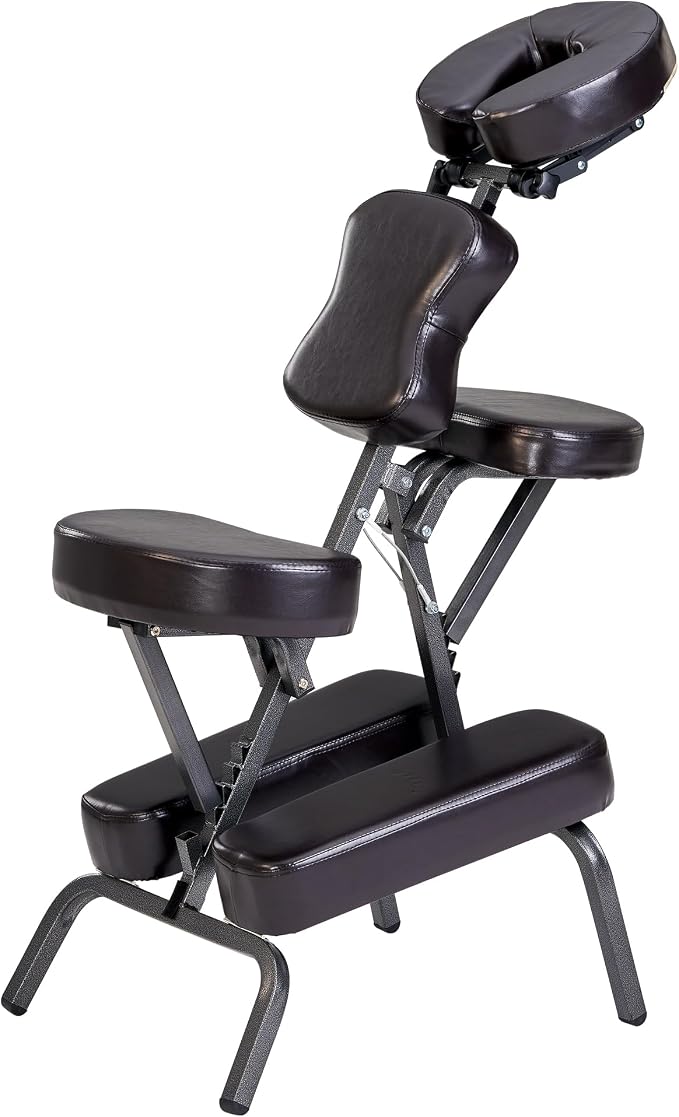 Master Massage Bedford Portable Light Weight Massage Chair, Burgundy, with Carry Case